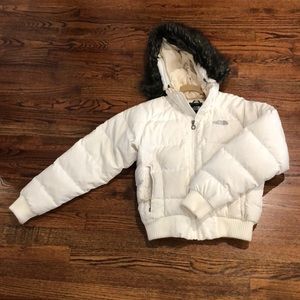 North Face White Puffer Coat Sz Small